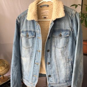 Faux fur-lined denim jacket by Universal Thread.
